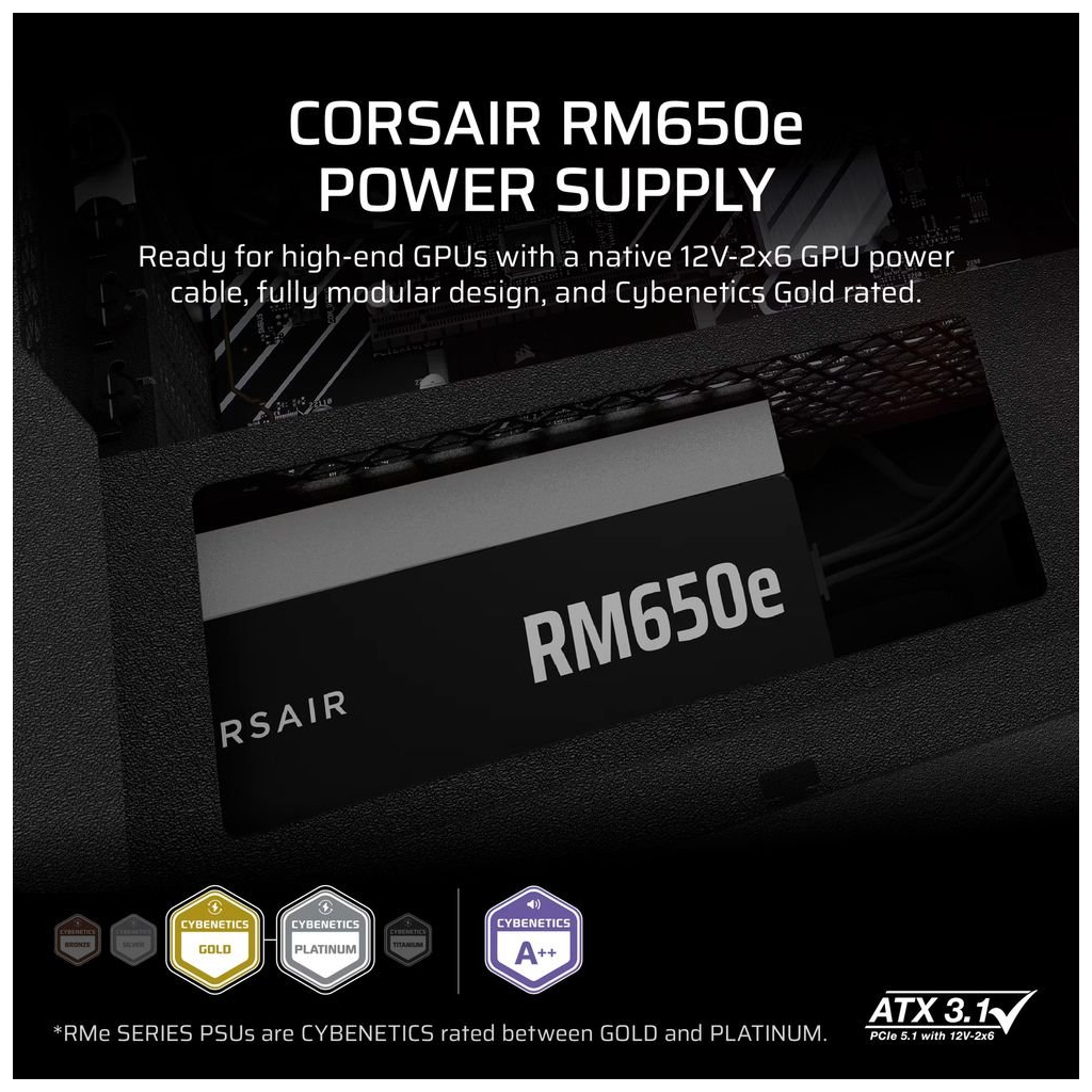 Блок живлення Corsair 650W RM650e (CP-9020302-EU) - зображення 6