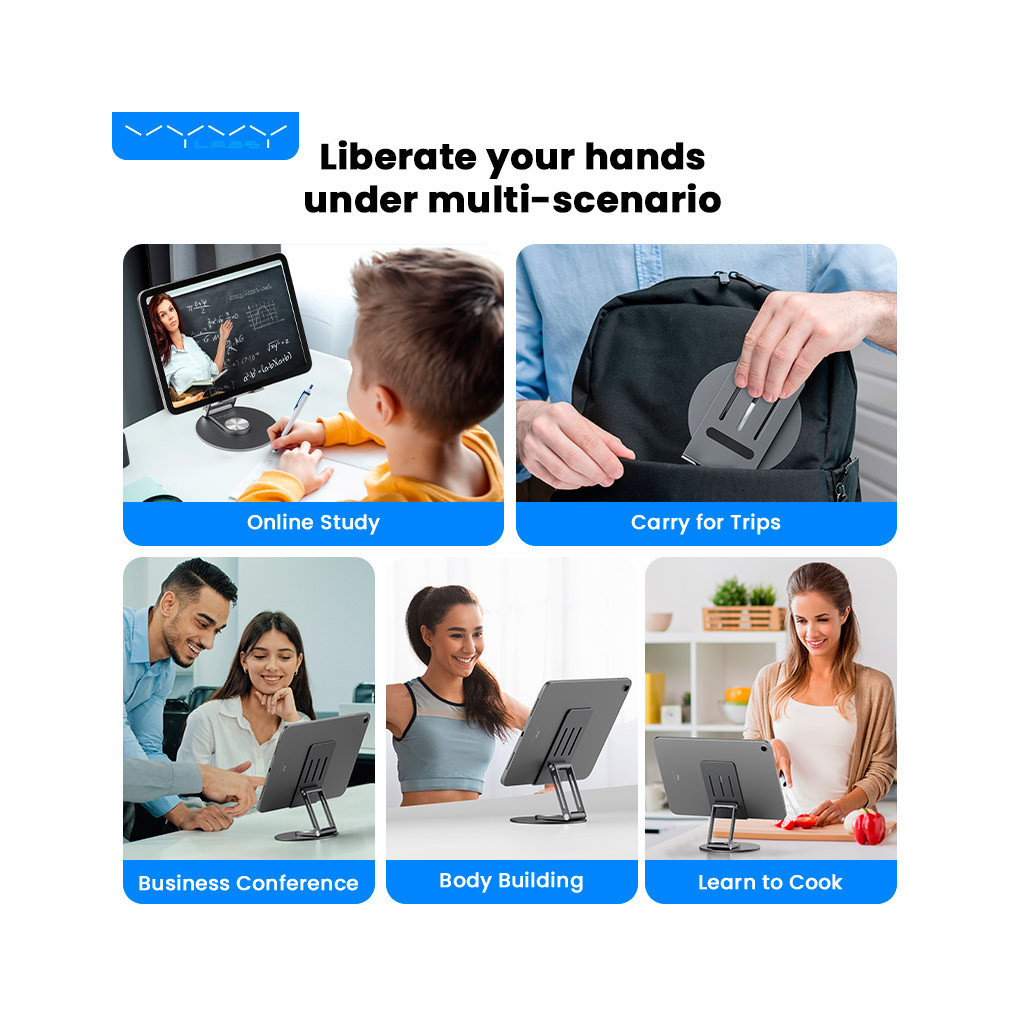 Підставка до планшета Vyvylabs Cyclone 360 Degree Rotation Desktop Holder (VFIRS-01) - изображение 10