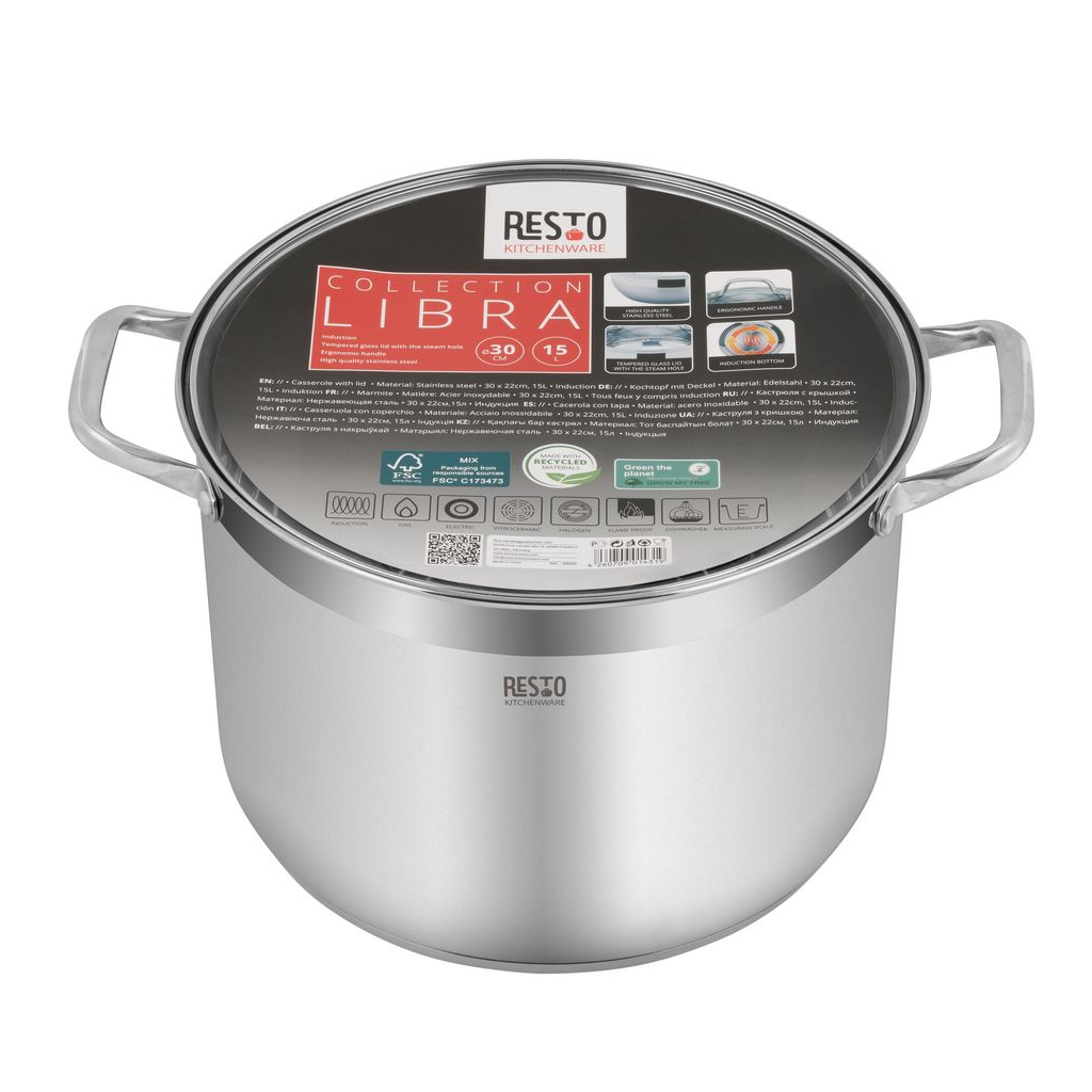 Каструля Resto Libra із кришкою 30 см 15 л (92009) - зображення 11