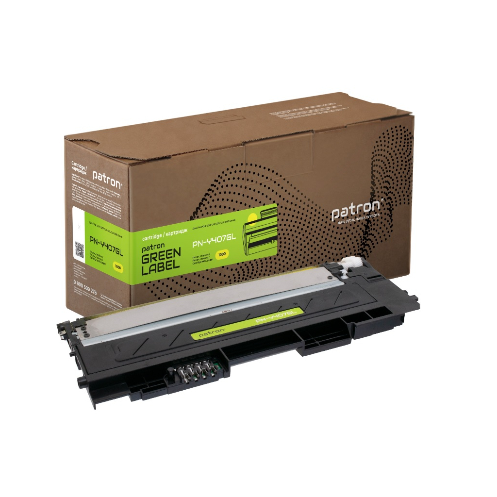 Тонер-картридж Patron SamsungCLT-407S yellow Green Label (PN-Y407GL) - зображення 1