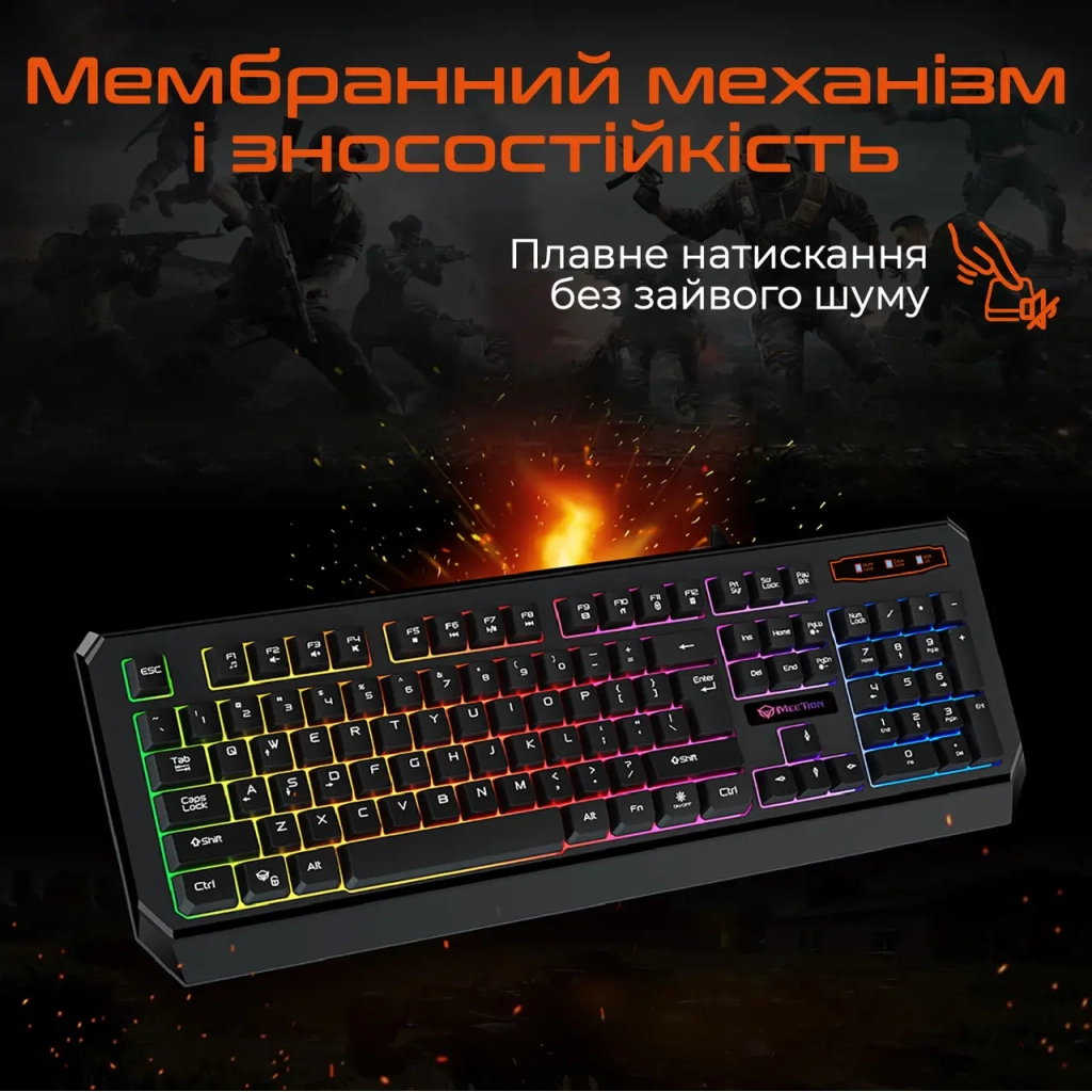 Клавіатура Meetion K9320 USB UA Black (MT-K9320-A-RUA) - зображення 4