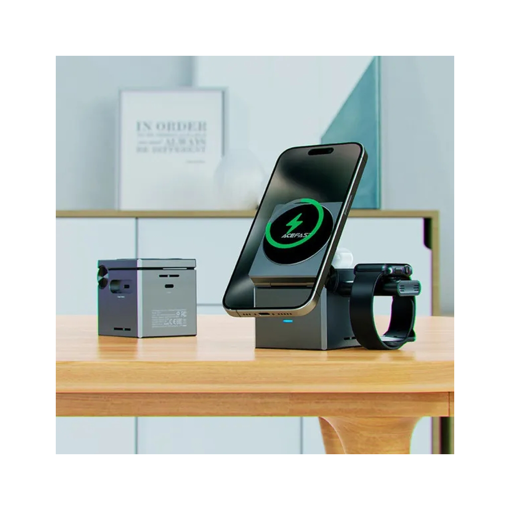 Зарядний пристрій Acefast Wireless QI 3in1 15W E18 Rubik''s (6974316282884) - зображення 6