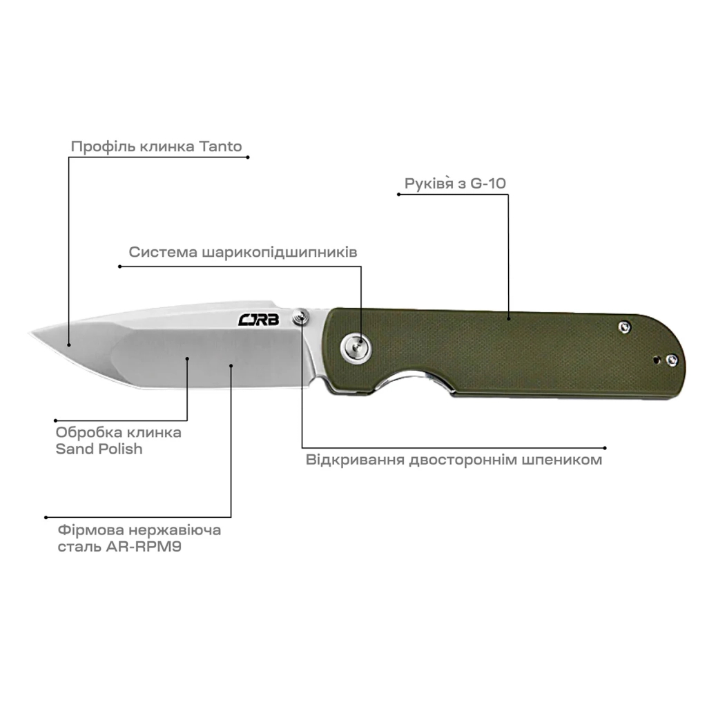 Ніж CJRB Nova Green (J1937-GN) - зображення 3