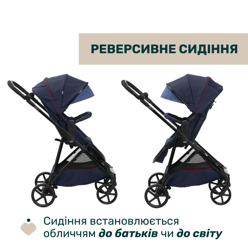 Коляска Chicco 2 в 1 Seety синя (2900990870639) (87097.79.01) - зображення 8