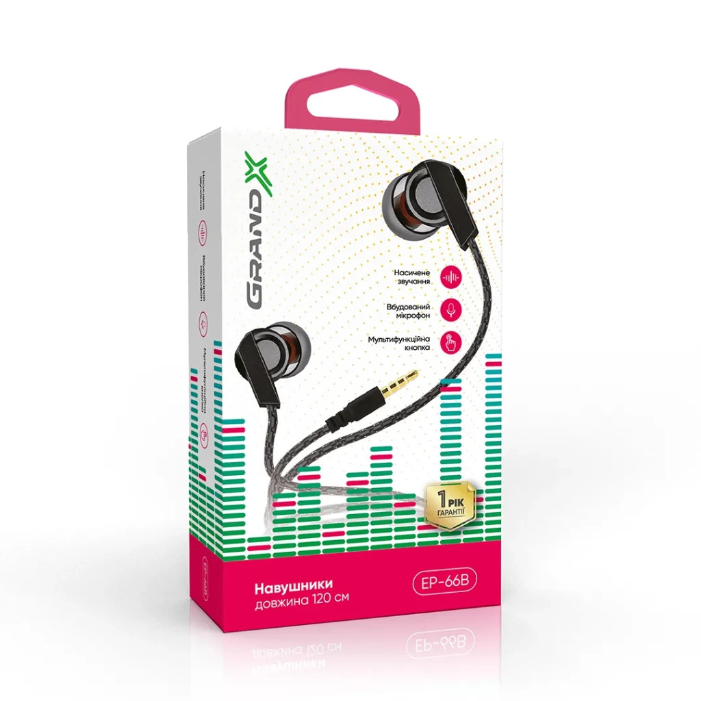 Навушники Grand-X EP-66B Black - зображення 2