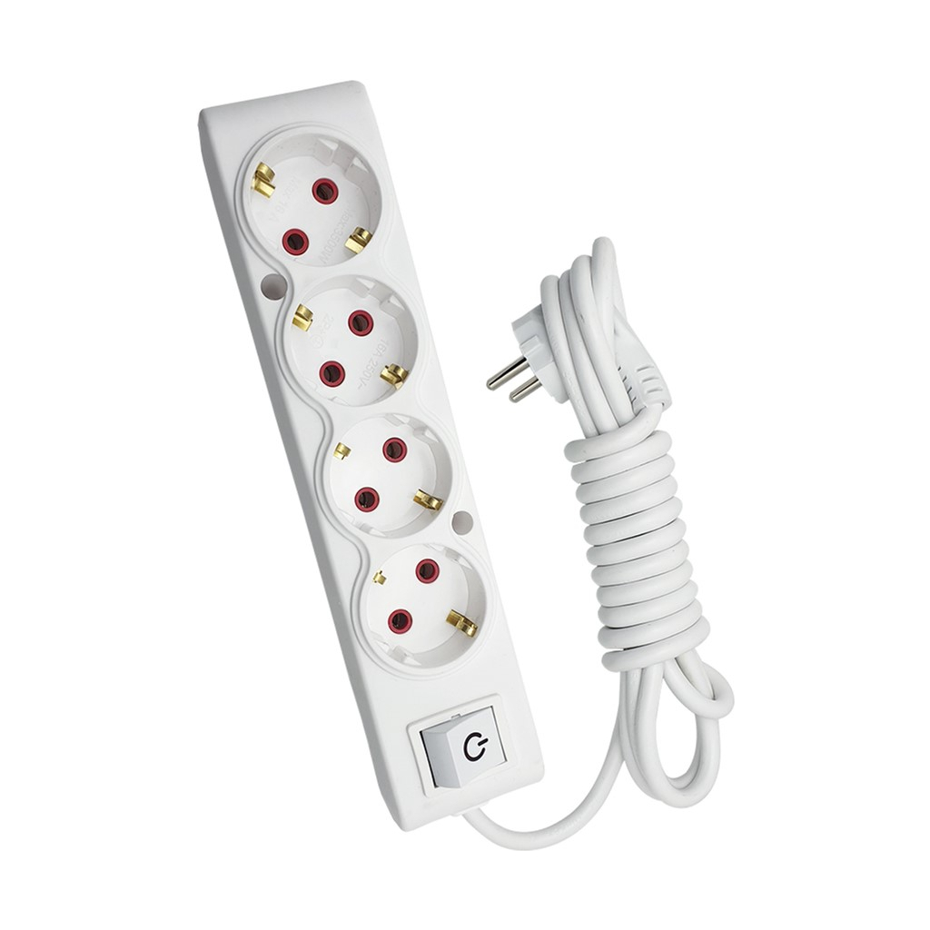 Мережевий подовжувач TECCO 5м 4 поста white (8681277842764) - зображення 1