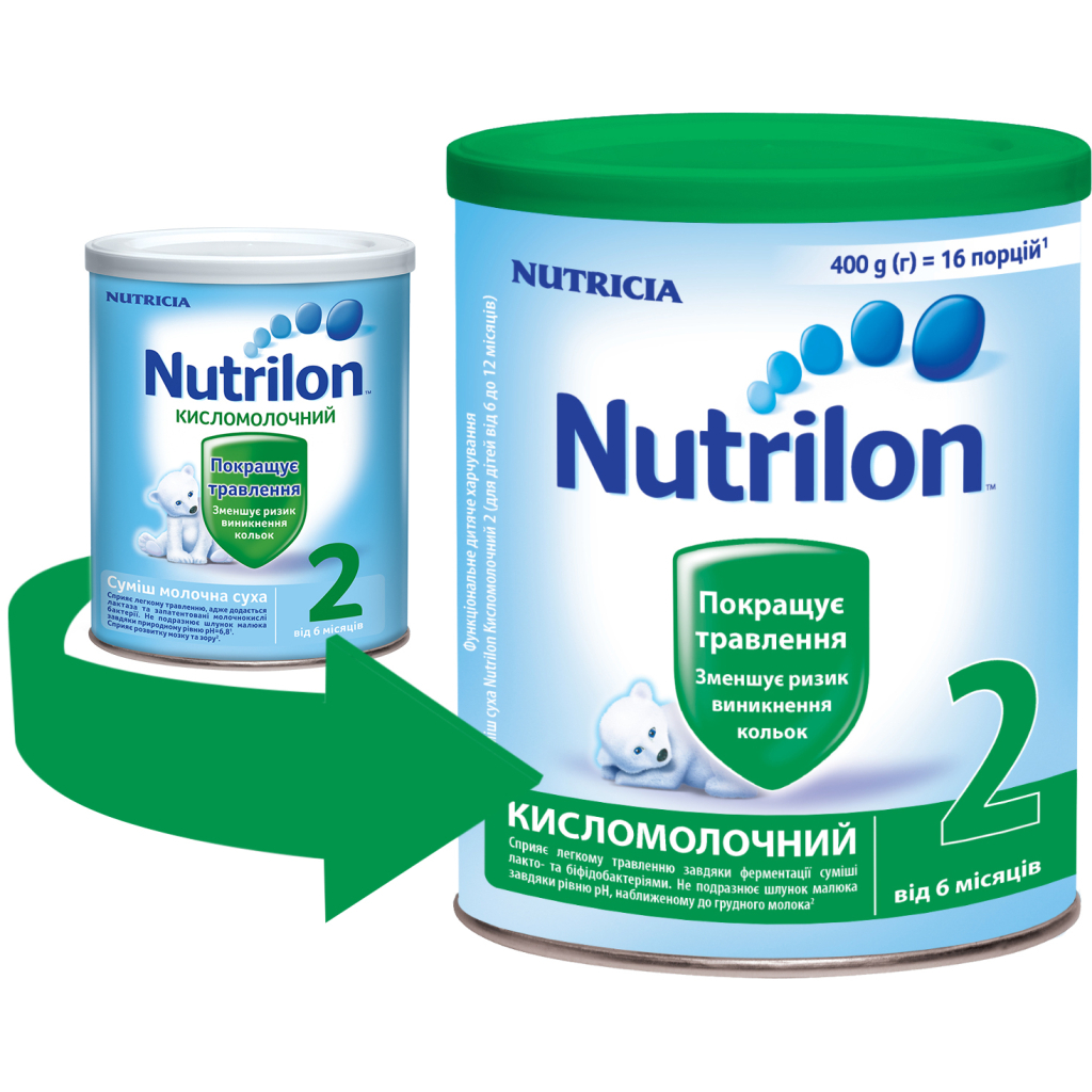 Дитяча суміш Nutrilon 2 Kисломолочний 400 г (3041091283054) - зображення 1