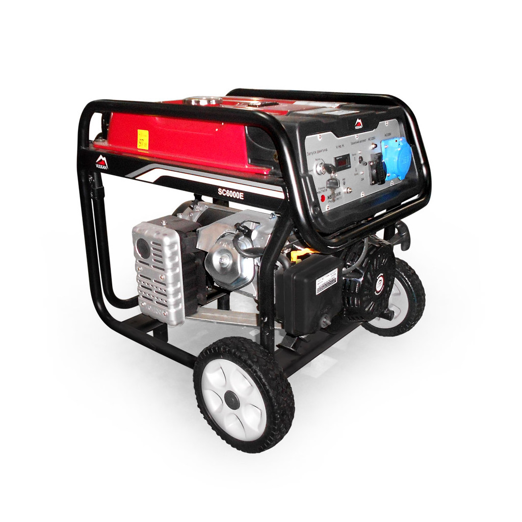 Генератор Vulkan SC6000E-II 1ф 5,0kW, ел.старт, бак-25л, колеса (SC6000E-II) - зображення 1