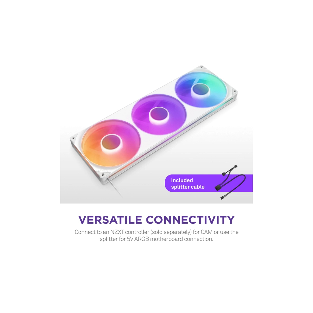 Кулер до корпусу NZXT F420 RGB Core Fan (Single Frame) - White (RF-U42HF-W1) - зображення 3
