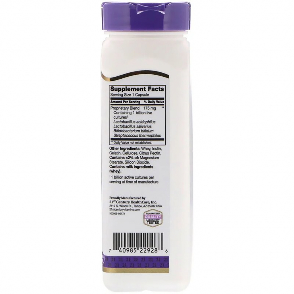 Пробіотики 21st Century Суміш пробіотиків Acidophilus, 150 капсул (CEN-22928) - зображення 2