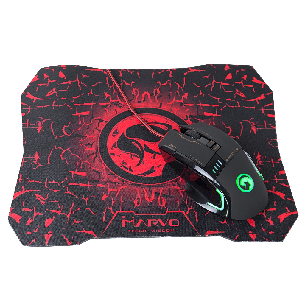 Мишка Marvo G909L USB з ігровою поверхнею G1 Black (G909L+G1) - зображення 2