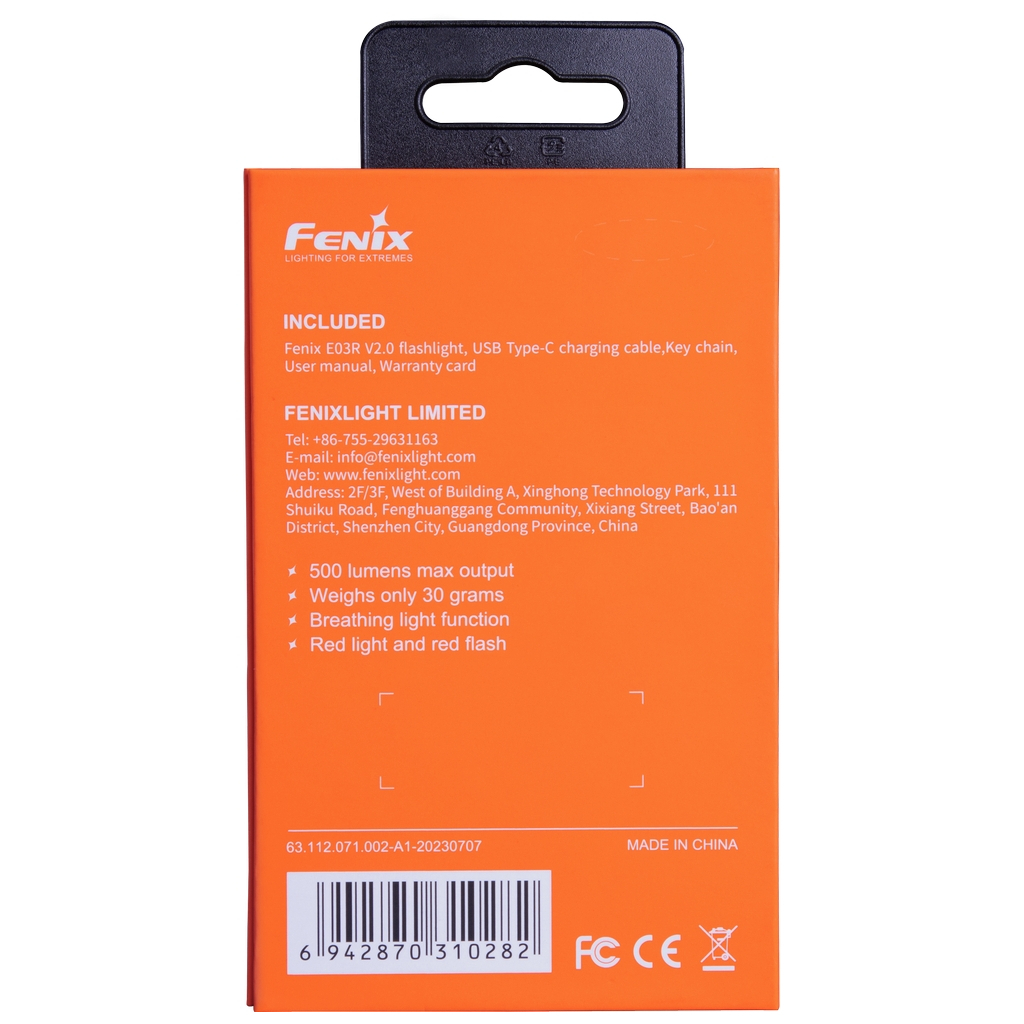 Ліхтар Fenix E03R V2.0 Red (E03RV20RED) - зображення 6