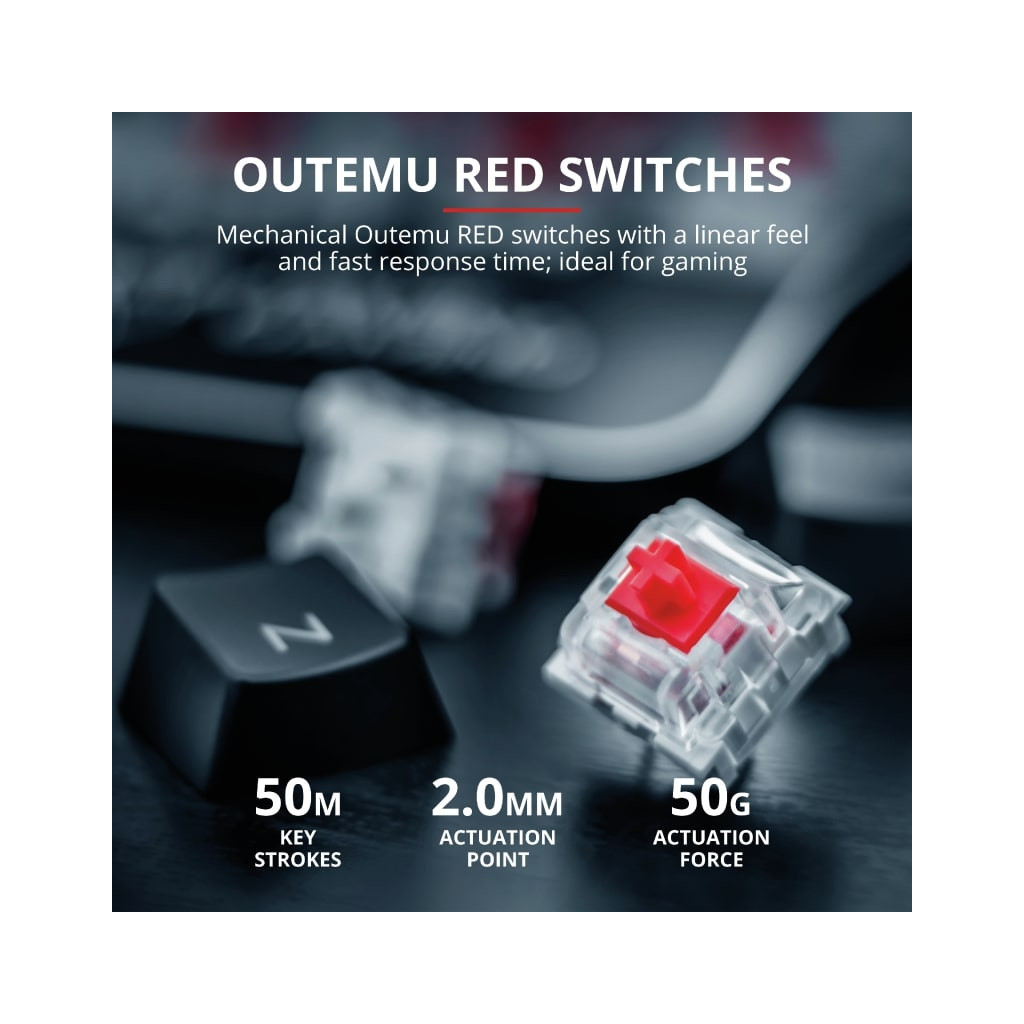 Клавіатура Trust GXT 863 Mazz Mechanical Keyboard UA USB Black (24200) - зображення 12