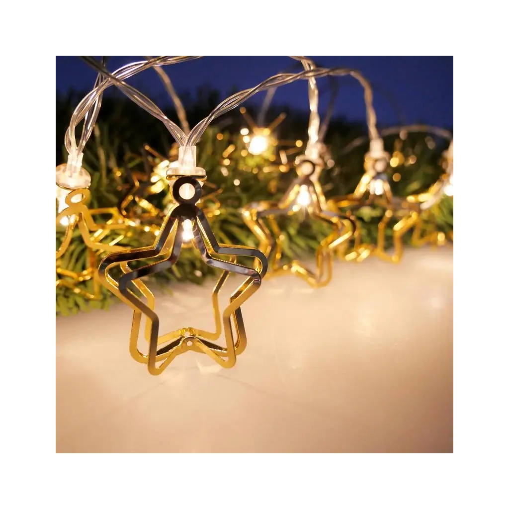Гірлянда Chomik Зірки 3D 1.65 м 10 LED Теплий білий (5900779854109) - зображення 3
