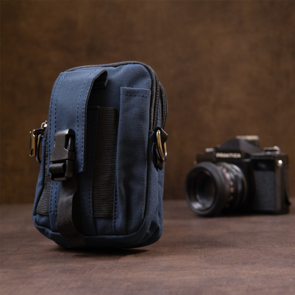 Сумка Vintage На пояс нейлон Синя (20649) - изображение 9