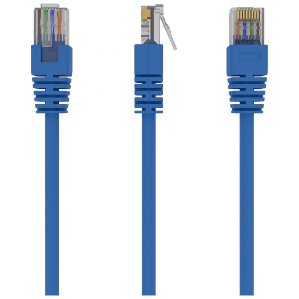 Патч-корд 0.5м, UTP, cat.5e, CCA, blue Cablexpert (PP12-0.5M/B) - зображення 1