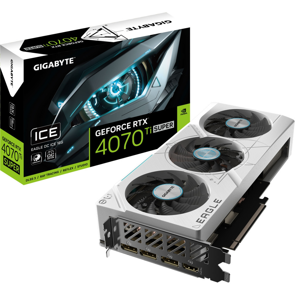 Відеокарта GIGABYTE GeForce RTX4070Ti SUPER 16Gb EAGLE ICE OC (GV-N407TSEAGLEOC ICE-16GD) - зображення 9