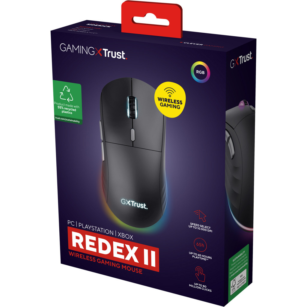 Мишка Trust GXT 926 Redex II Wireless/USB-A/USB-C Black (25126) - зображення 7