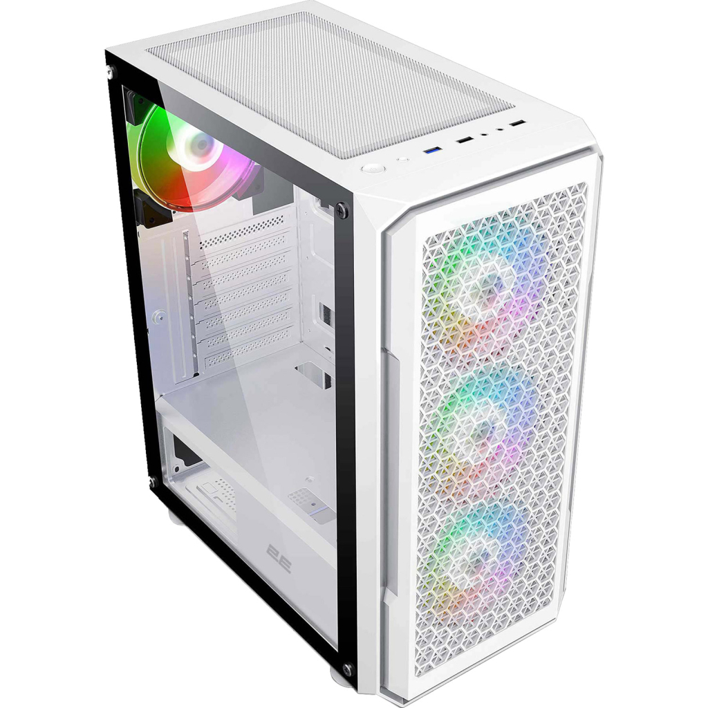 Корпус 2E Gaming Hexagon G338W, без БЖ, 2xUSB 3.0, 1xUSB Type-C, 1x120mm, 3x120mm ARGB, TG Side Panel, AT (2E-G338W) - зображення 5