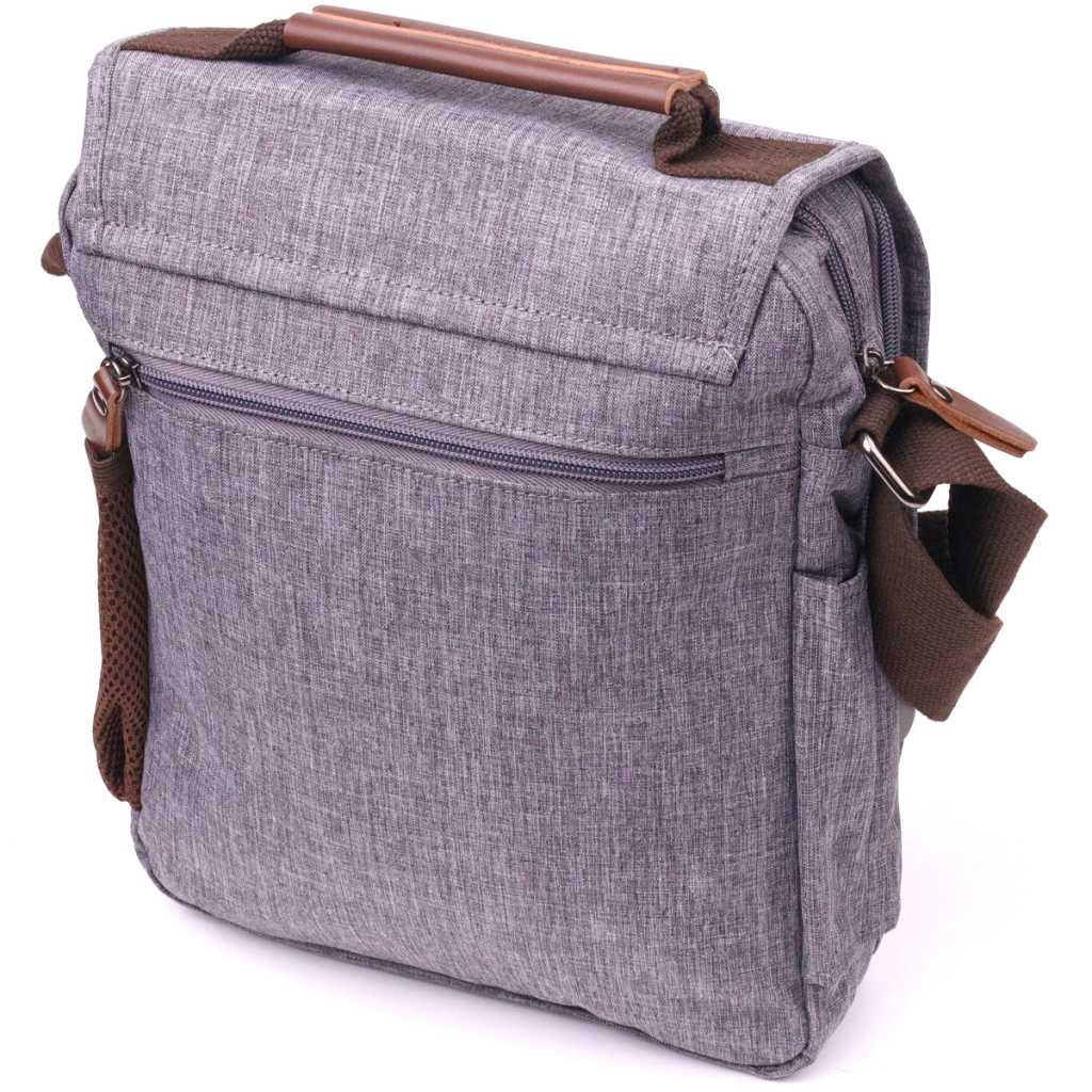 Сумка Vintage Через плече з текстилю Сіра (21263) - зображення 2