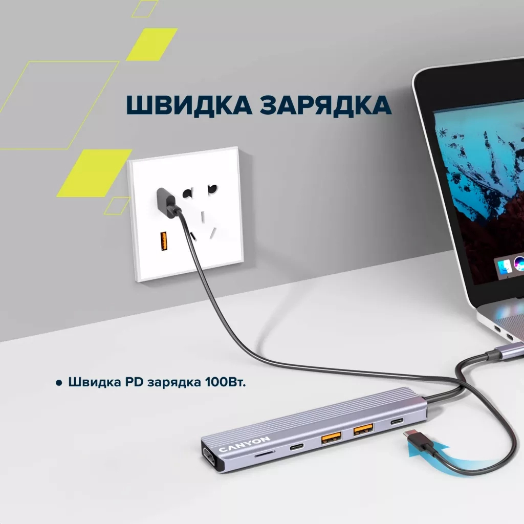 Порт-реплікатор Canyon Docking Station DS-17 6 in 1 4k USB-C hub (CNS-TDS17) - изображение 11