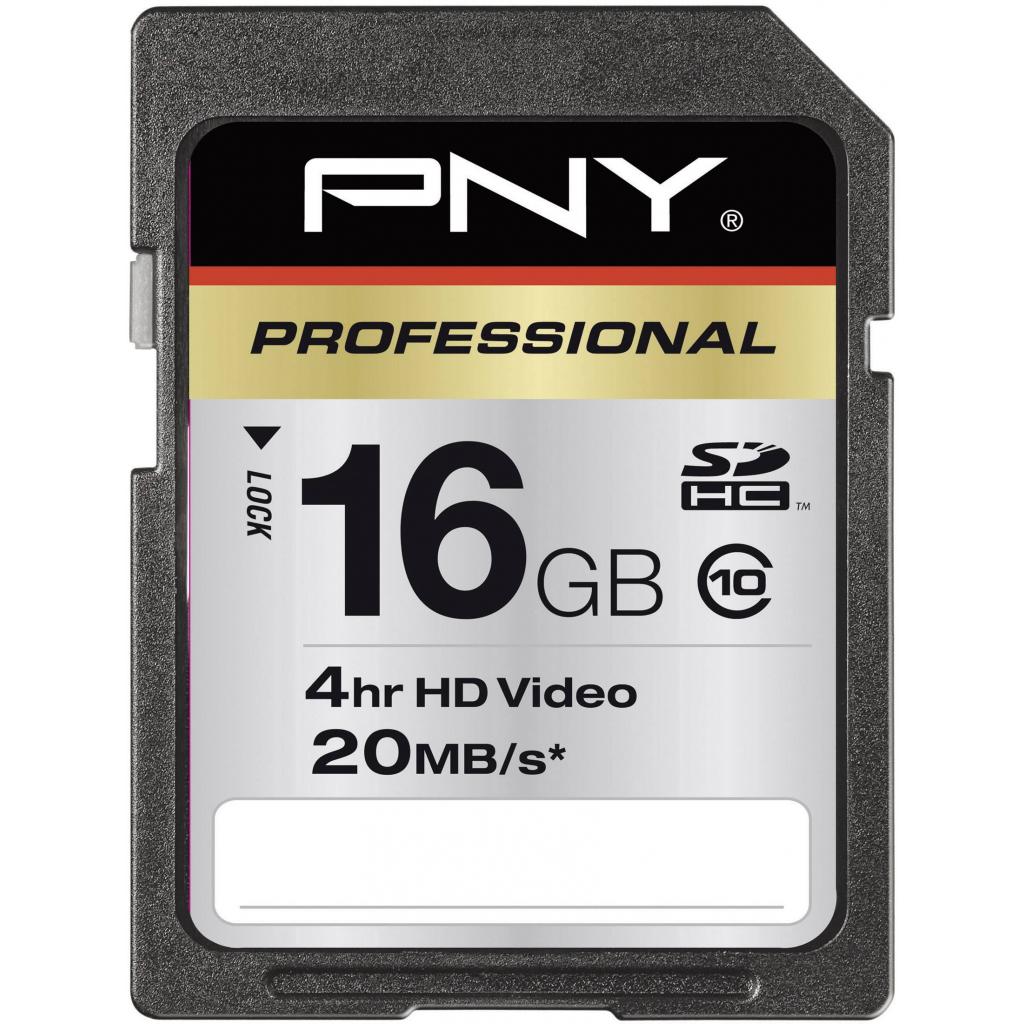 Карта пам'яті PNY flash 16GB SDHC class 10 (P-SDHC16G10-EF) - зображення 1