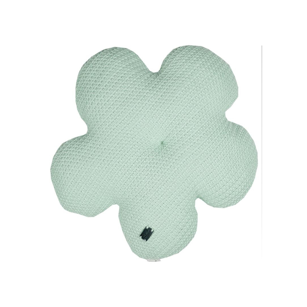 Подушка Прованс в'язана декоративна Квіточка 40 см М'ятна (033717) - зображення 1