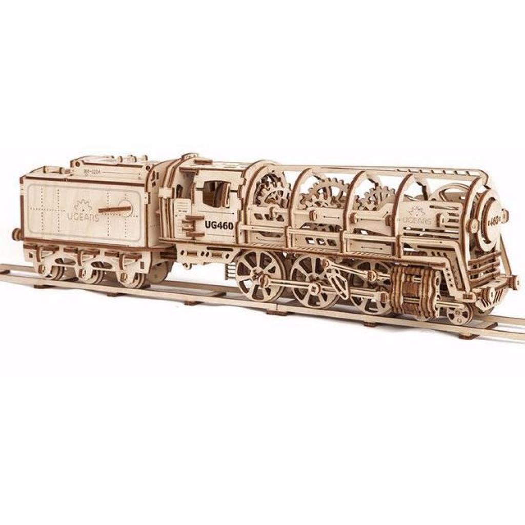 Збірна модель Ugears механічний Локомотив з тендером (70012) - зображення 5