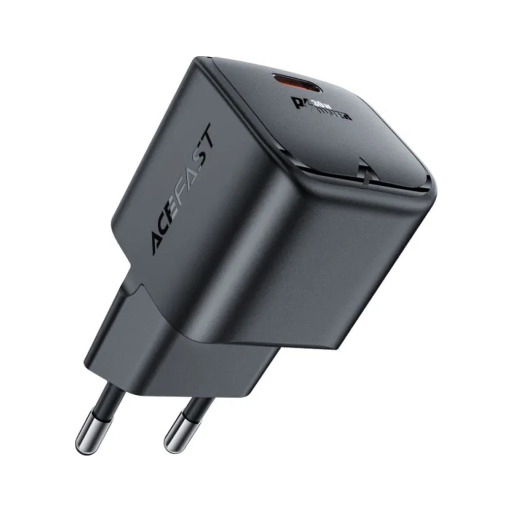 Зарядний пристрій Acefast USB-C 30W Gan A77 mini Fast Charger Black (6974316282662) - зображення 3