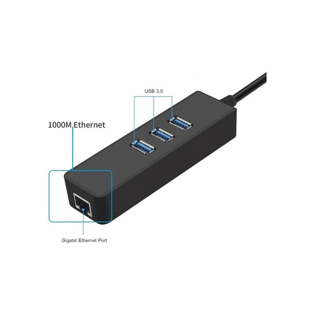 Концентратор Dynamode USB 3.0 Type-A - RJ45 Gigabit Lan, 3*USB 3.0 (USB3.0-Type-A-RJ45-HUB3) - зображення 6