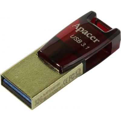 USB флеш накопичувач Apacer 32GB AH180 Red Type-C Dual USB 3.1 (AP32GAH180R-1) - зображення 2