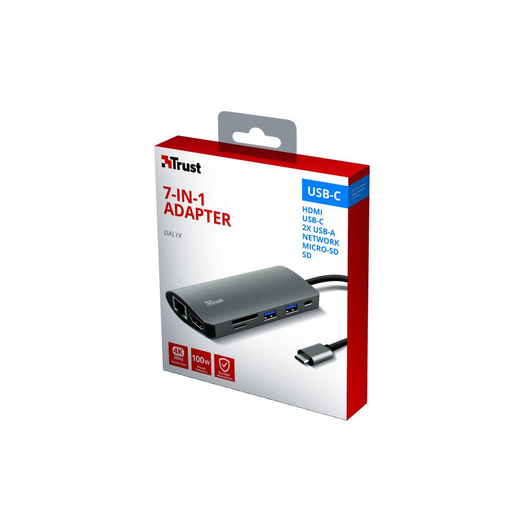 Концентратор Trust DALYX 7-IN-1 USB-C ALUMINIUM (23775_TRUST) - изображение 12