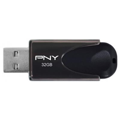 USB флеш накопичувач PNY flash 32GB Attache4 Black USB 2.0 (FD32GATT4-EF) - зображення 2
