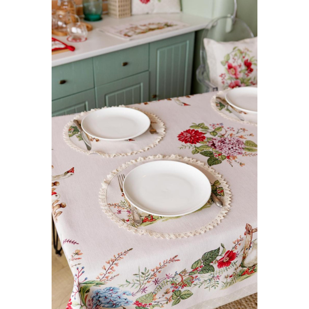 Скатертина Прованс гобеленова Гуси 135х350 см (034127) - зображення 4