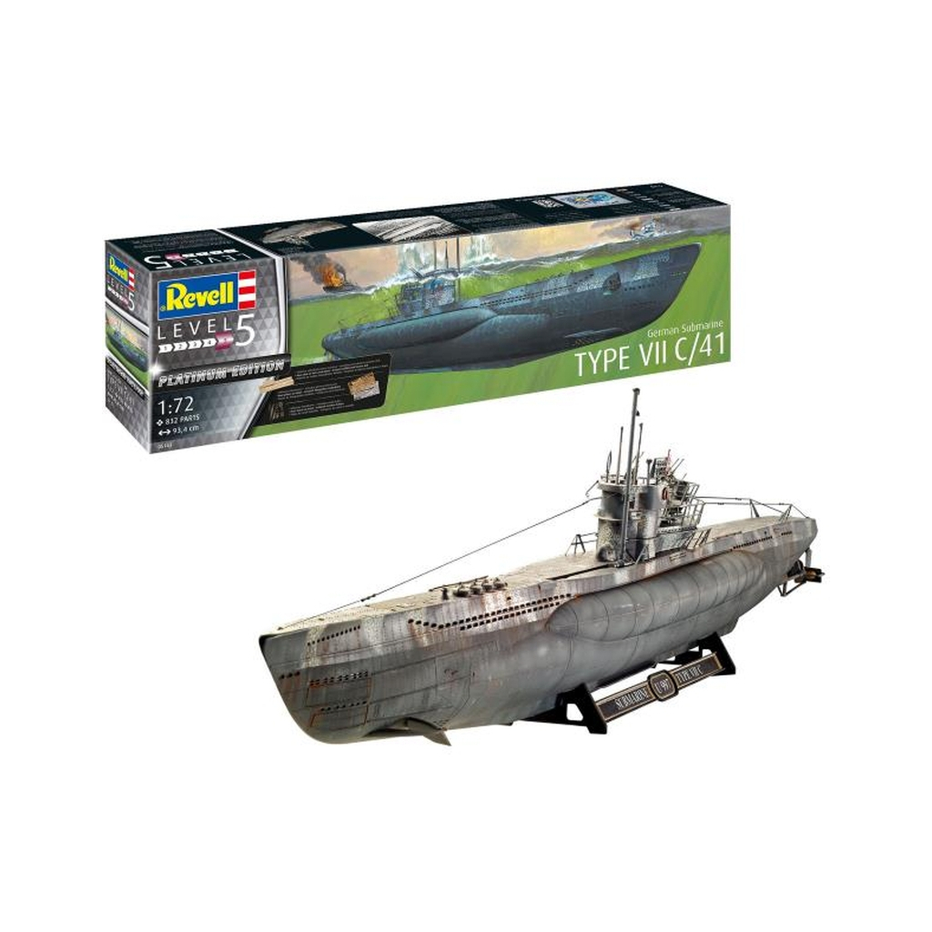 Збірна модель Revell Німецький підводний човен типу VII C/41, рівень 5, 1:72 (RVL-05163) - picture 1