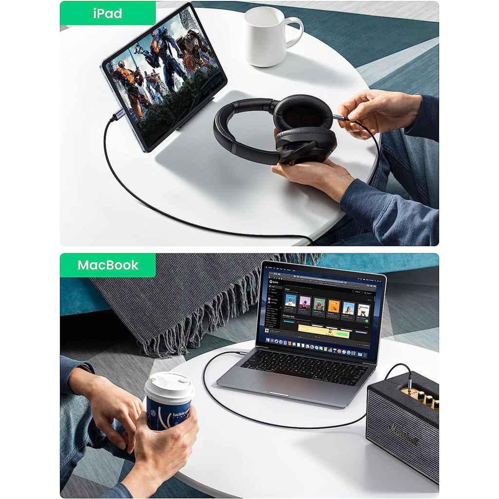 Кабель мультимедійний USB-C to 3.5mm M 1.0m CM450 Ugreen (20192) - зображення 8