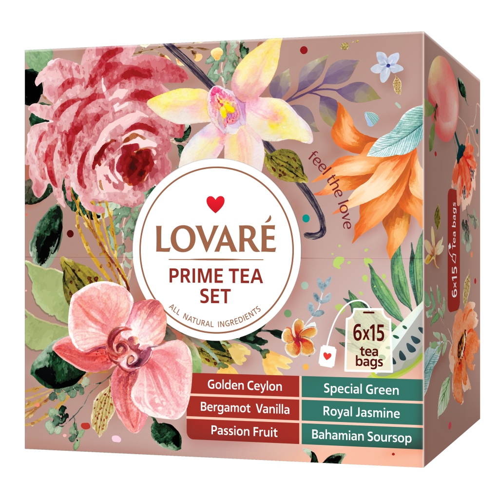 Чай Lovare Prime Tea Set 90 пакетиків асорті (lv.79914) - зображення 1