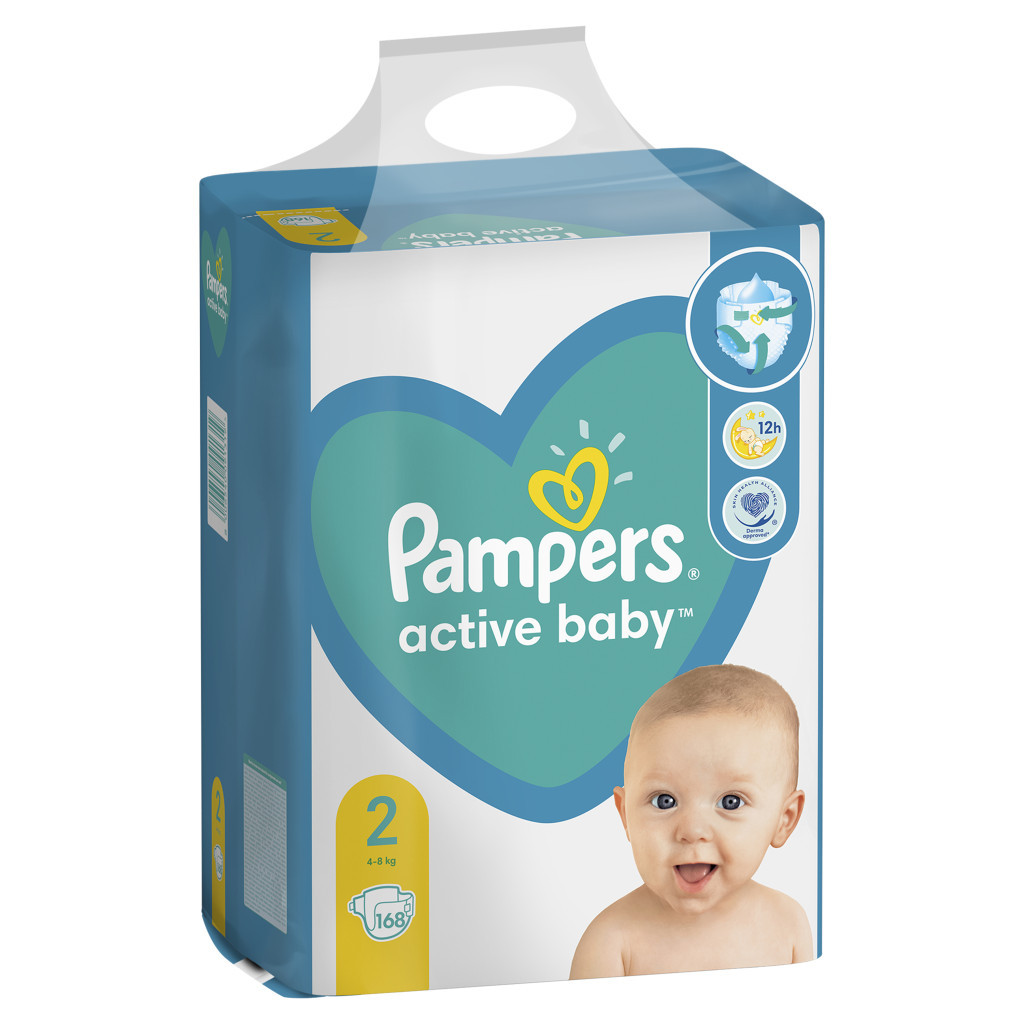 Підгузки Pampers Active Baby Розмір 2 (4-8 кг), 168 шт (8006540091319) - зображення 3