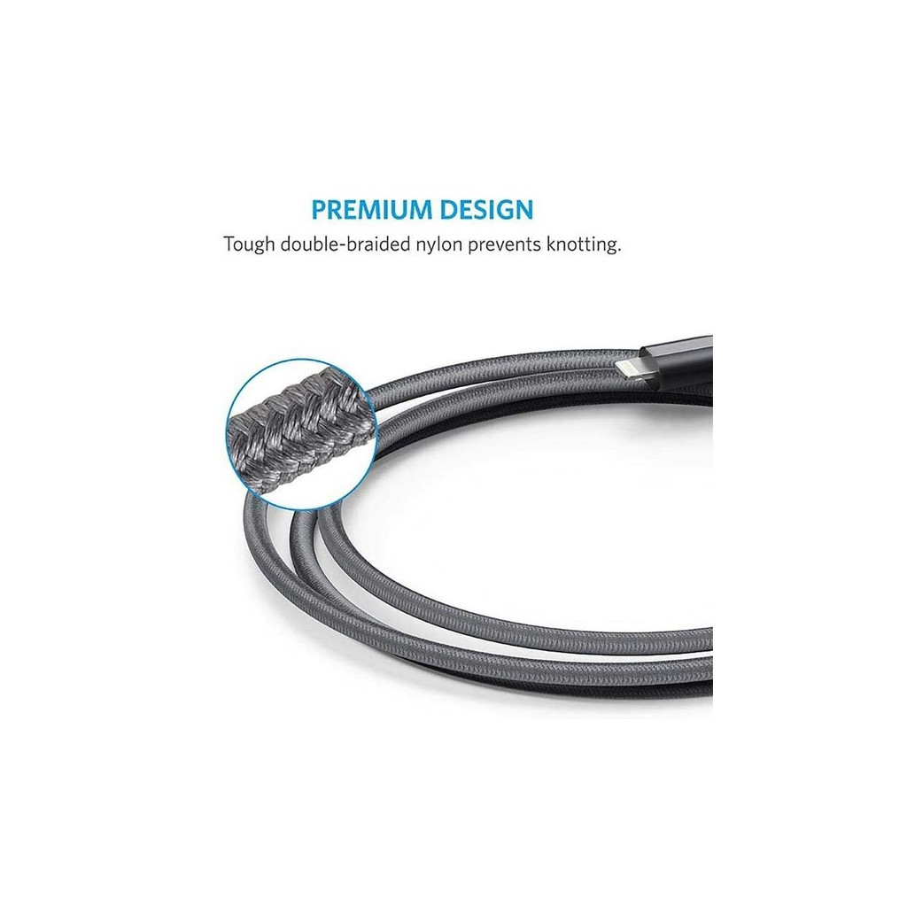 Дата кабель USB 2.0 AM to Lightning 1.8m Powerline Select+ Black Anker (A8013H11) - зображення 5