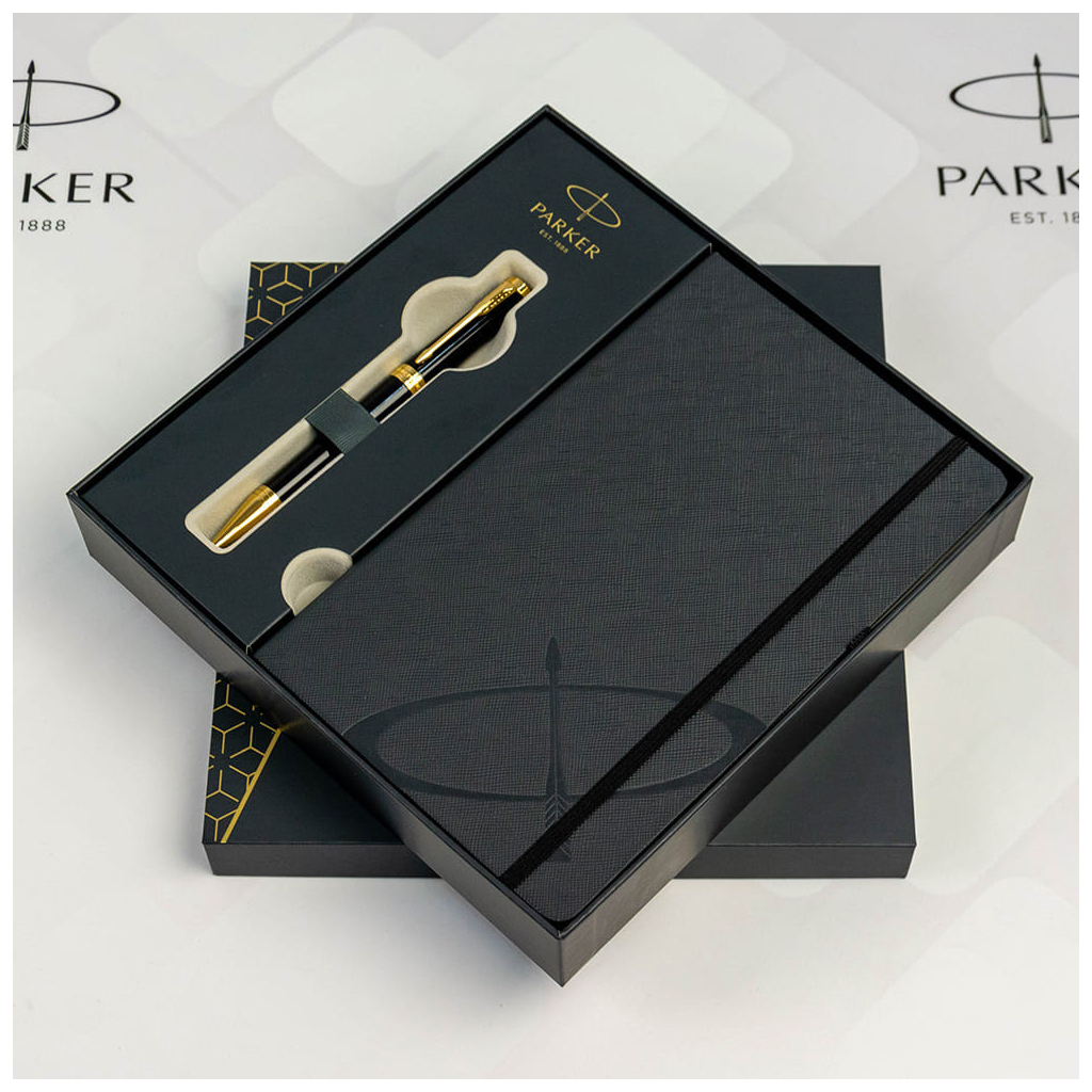 Ручка кулькова Parker INGENUITY Black Lacquer GT BP + блокнот Parker + подар.упак. GIFT24 (60 032b24) - зображення 4