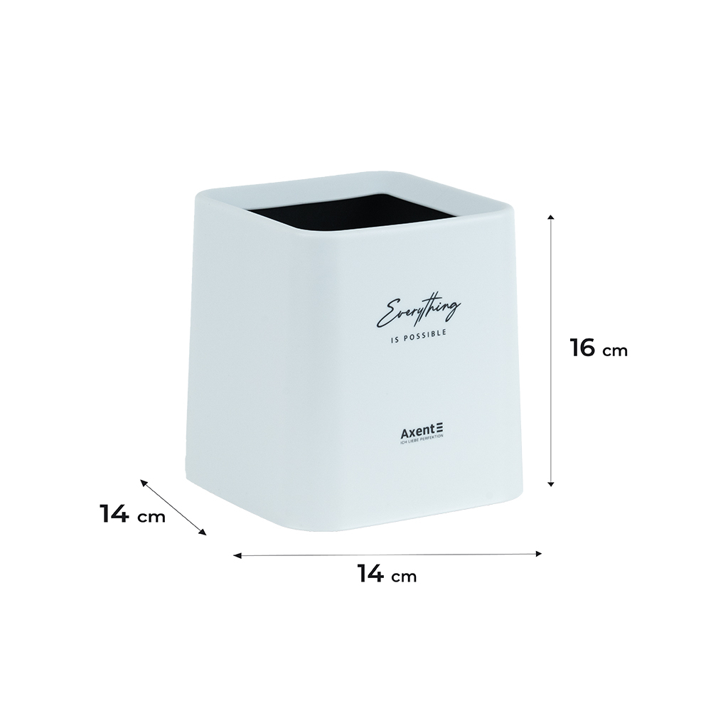 Кошик для паперів Axent Настільний контейнер для сміття, квадратний, білий (2132-21-A) - picture 3