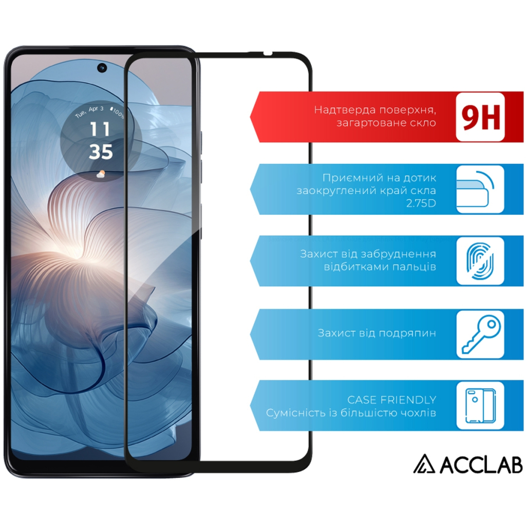 Скло захисне ACCLAB Full Glue MOTO G24 Power Black (1283126591778) - зображення 3