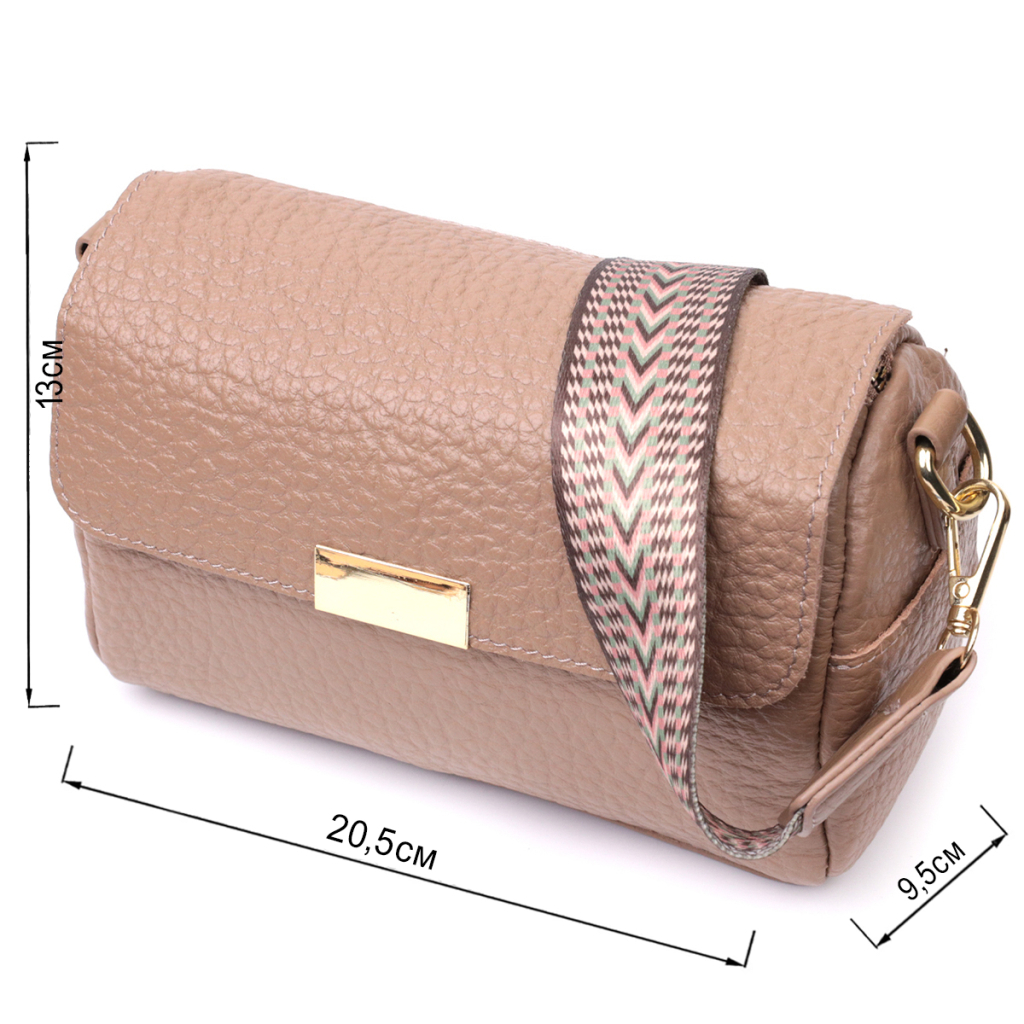 Сумка Vintage Шкіряна жіноча з плечовою лямкою Бежева (22403) - зображення 3