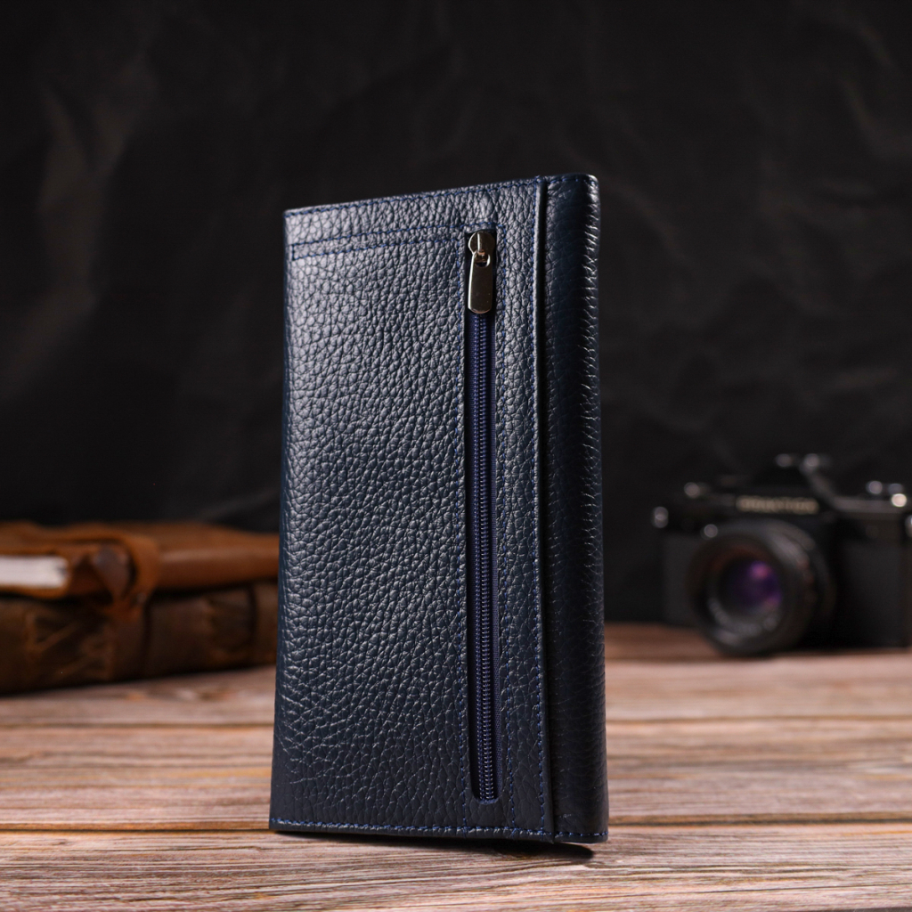 Портмоне Canpellini З натуральної шкіри флотар Синє (21702) - зображення 9