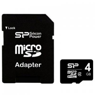 Карта пам'яті Silicon Power 4Gb microSDHC class 4 (SP004GBSTH004V10SP) - зображення 1