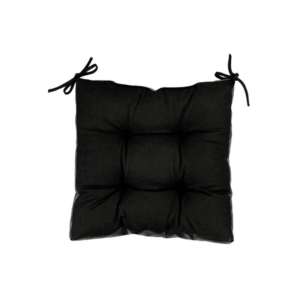 Подушка на стілець Прованс з екошкіри Чорна 40х40 (034075) - зображення 3