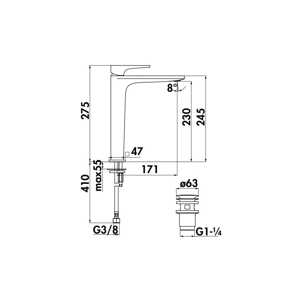 Змішувач NOBILI SE124128/2BM - зображення 2