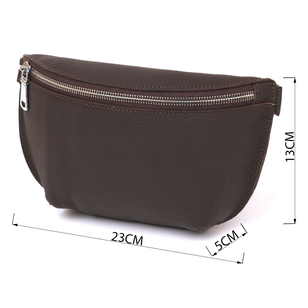 Сумка Shvigel Шкіряна матова бананка Коричнева (16381) - зображення 3