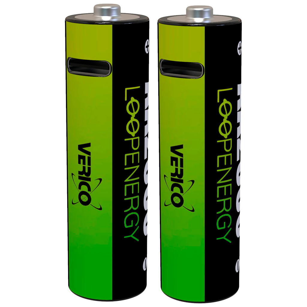 Акумулятор Verico AA USB Type-C 1700mAh 1.5V Li-ion * 2 (LoopEnergy) (1UDBT-A1WEA2-NN) - зображення 1