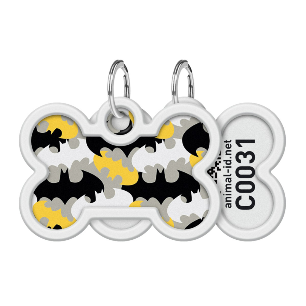 Адресник для тварин WAUDOG Smart ID з QR паспортом "Бетмен візерунок", кістка 40х28 мм (0640-1020) - изображение 1